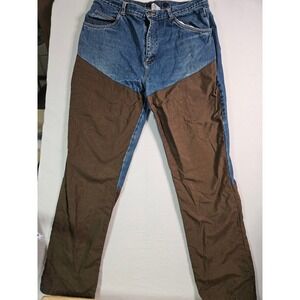 Field & Stream Brush Pants Mens 40 Blue Brown Excellent Reinforced Hunting Denim